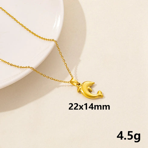 Stainless Steel Textured Starfish Pendant Necklace
