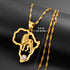 Anniyo Africa Map Pendant Necklace - Silver & Gold