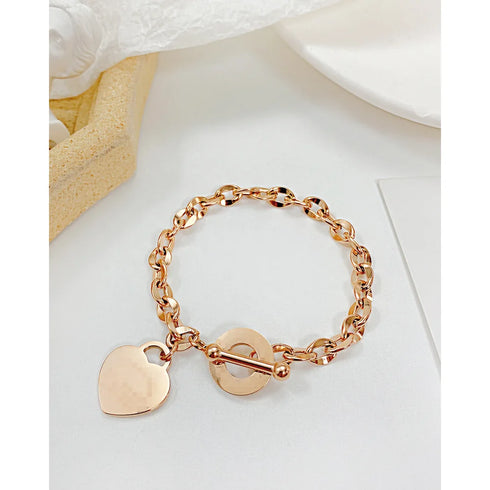 Stainless Steel Heart Bracelet with Proverbs Inscription