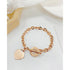 Stainless Steel Heart Bracelet with Proverbs Inscription