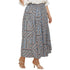 Plus Size Geometric Print Pleated Skirt - Ankle Length