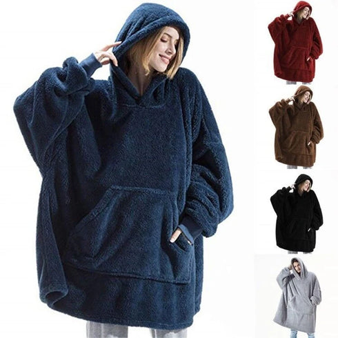 Oversized Hooded Fleece Hoodie Blanket for Women