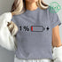 1% Battery Print Graphic Casual T-Shirt for Women