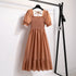 Floral A-Line Chiffon Dress with Short Sleeves