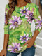 Women's Floral Print Long-Sleeved Loose-Fit Top