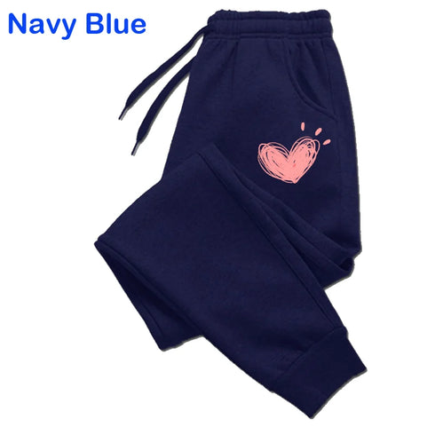 Heart Printed Jogger Sweatpants for Women