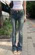 Gothic Embroidered Wide Leg Jeans for Women