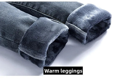 High Waist Fleece Lined Skinny Jeans for Women