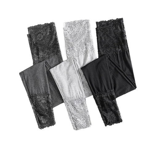 Slim Lace Detail Modal Leggings for Women