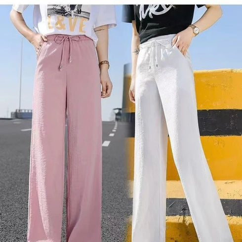 Women's High Waist Wide Leg Casual Trousers