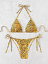 Floral Print Triangle Bikini Set with Brazilian Bottoms