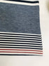 Plus size women's elegant short-sleeved top casual round neck T-shirt with fake buttons striped knitted fabric