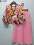 ZANZEA Autumn Floral Printed Blouse and Wide Leg Trousers Set