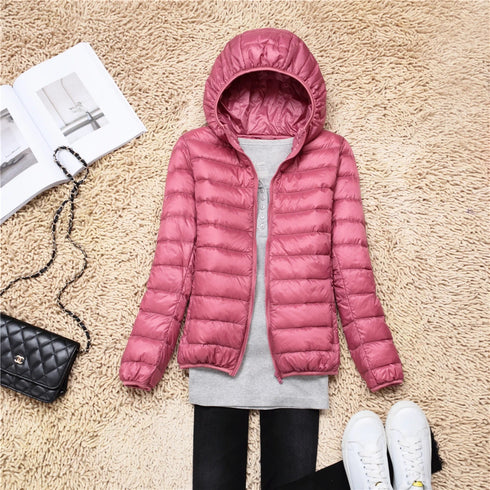 Women’s Lightweight Hooded Puffer Jacket in 15 Colours