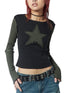 Women's Star Print Long Sleeve Casual T-Shirt