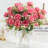 30cm White Silk Peony Bouquet with 5 Large Heads