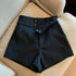 Women's Black High Waisted A-Line Casual Shorts