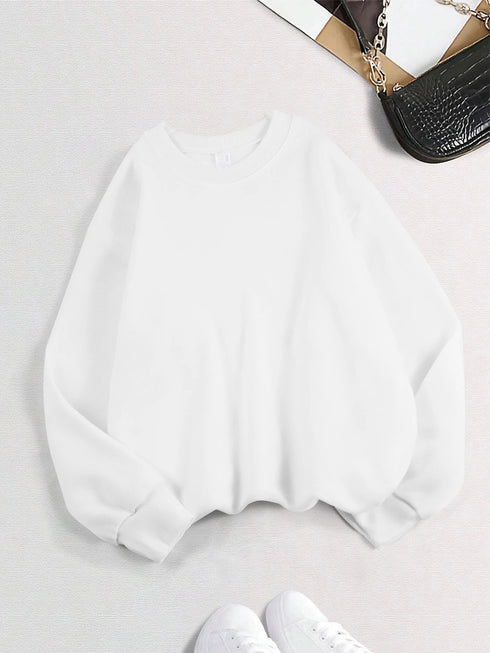 Women's Loose Fleece Pullover Sweatshirt
