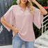 Women's Chiffon V-Neck Blouse with Petal Sleeves