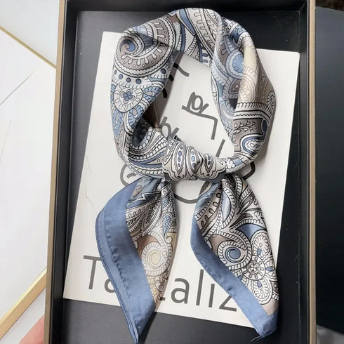 Luxury Silk Square Scarf for Women - 70cm