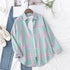 Elegant Women's Plaid Shirt 2025 New Ladies Large Size Casual Loose Lapel Long Sleeve Blouse&Tops Female Lapel Checked Clothing