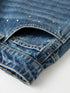 Retro Diamond Washed Straight Jeans for Women