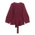 V-Neck Shoulder Pad Knit Blazer for Women