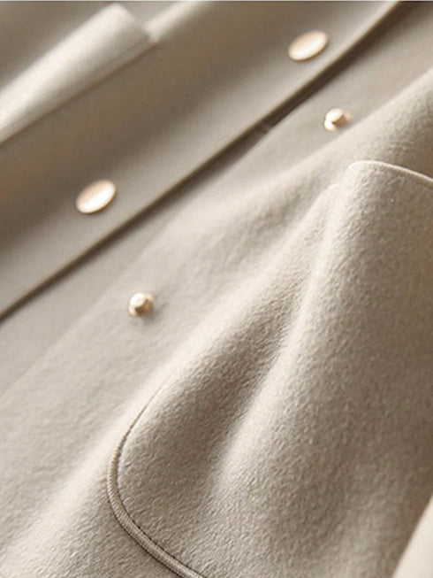 Classic Solid Woolen Coat for Women