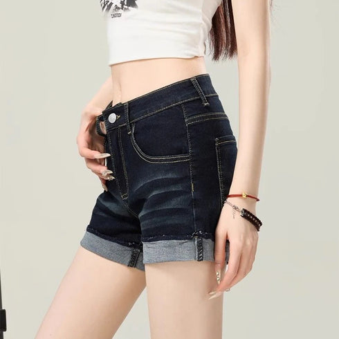High Waist Denim Shorts for Women
