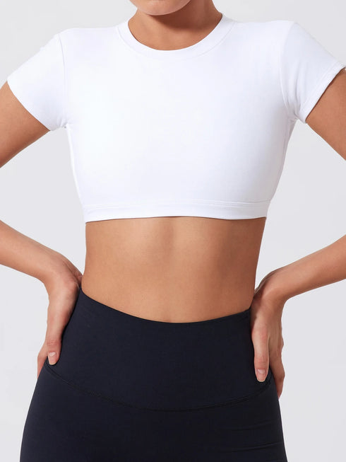 Ctenkevet Women's Yoga Crop Top with Back Detail