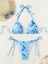 Floral Print Triangle Bikini Set with Brazilian Bottoms