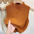 Chic Women's Sleeveless Cropped Tank Top - Half-Turtleneck