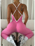 Seamless Yoga Jumpsuit with Spaghetti Straps