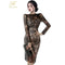H Han Queen Autumn See Through Lace Pencil Dress Elegant Women