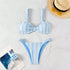 Blue Striped Two-Piece Bikini Set