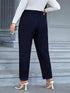 Navy Plus Size Straight Leg Casual Pants