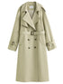 Classic Double-Breasted Mid-Length Trench Coat for Women