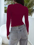 Hot Basic Square Neck Slim Women's Bottoming Clothing Casual Solid Long Sleeve Tops Versatile Fashion Multi-Color Blouse Gifts