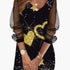 Autumn V-neck Heart Print Butterfly Long Sleeve Dress