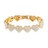 Iced Out Crystal Heart Tennis Miami Cuban Link Chain Bracelet