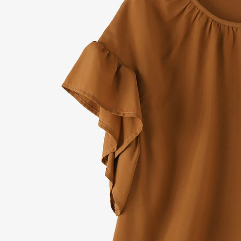 ZANZEA Women Chiffon Blouse Korean Casual Ruffle Short Sleeve Tops Shirt Elegant Ruffle Hem Blusas 2024 Summer Fashion Tunics