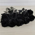 5pcs Silk Black Rose Artificial Flower Heads