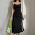Elegant Black Backless Ruched Dress