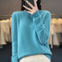 Women 100% Pure Merino Wool O-Neck Sweater