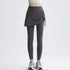2 in 1 High Waisted Yoga Pants with Side Drawstring