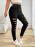 Plus Size High Waist Hollow Out Sports Pants