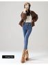 High Waist Fleece Lined Skinny Jeans for Women