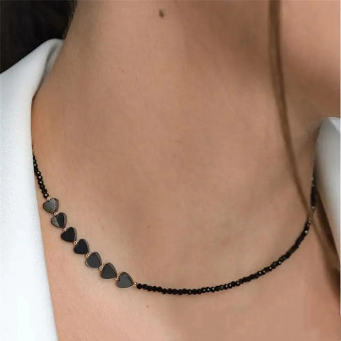 Minimalist Black Heart-Shaped Necklace