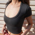 Summer Slim U-Neck Crop Top for Women