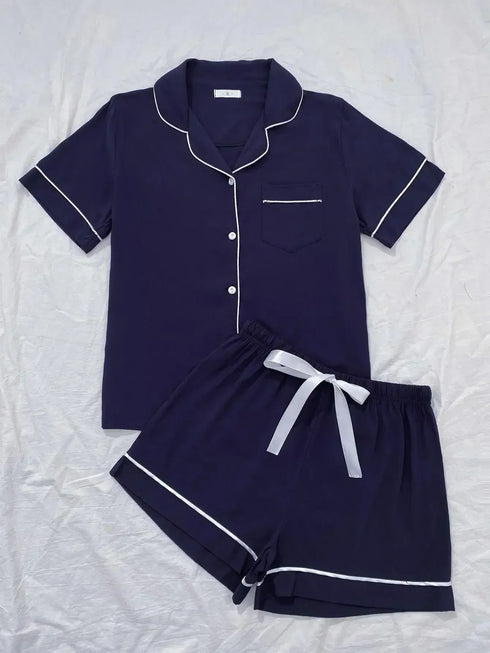 Summer Women's Short Sleeve Pyjama Set